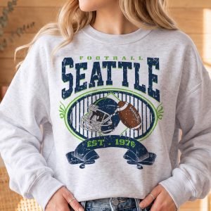 Seattle FOOTBALL FAN,GAME DAY, VINTAGE,GRAPHIC RETRO 90S - Vintage Football Crewneck Sweatshirt | Gildan 18000