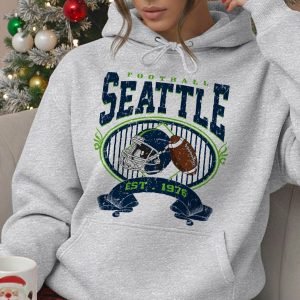 Seattle FOOTBALL FAN,GAME DAY, VINTAGE,GRAPHIC RETRO 90S - Vintage Football Pullover Hoodie | Gildan 18500
